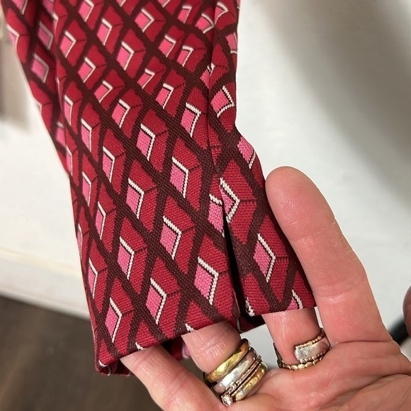 Maliparmi Red and Pink Diamond Printed Pant Size 40/Small - Picture 4 of 8